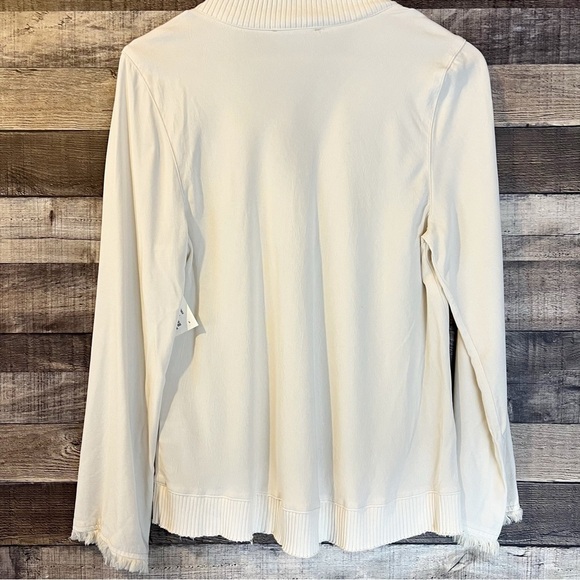 NWT Maven West Cream Long Sleeve Top M Minimalist Quiet Luxury Balletcore - Picture 2 of 7
